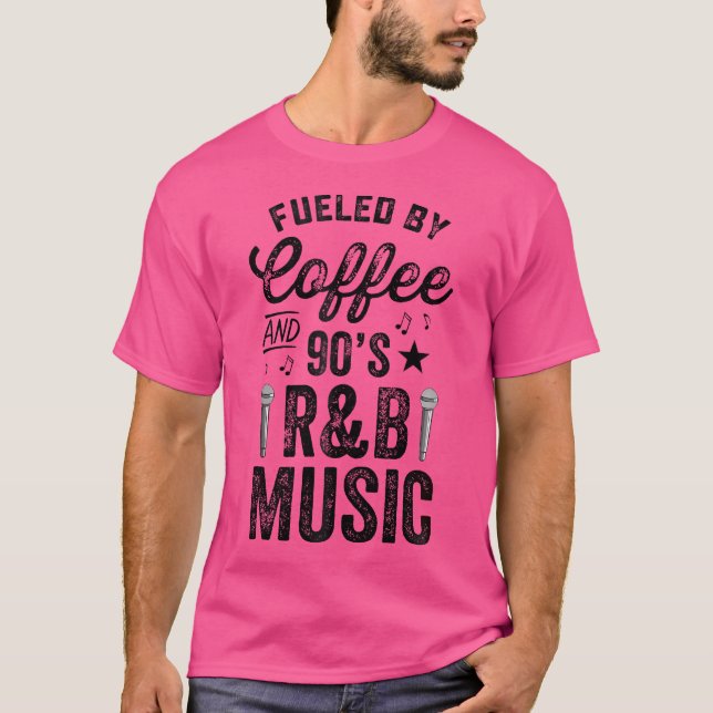 Camiseta Alimentado Pelo Café E Pela Rap De Música Rb Dos A (Frente)