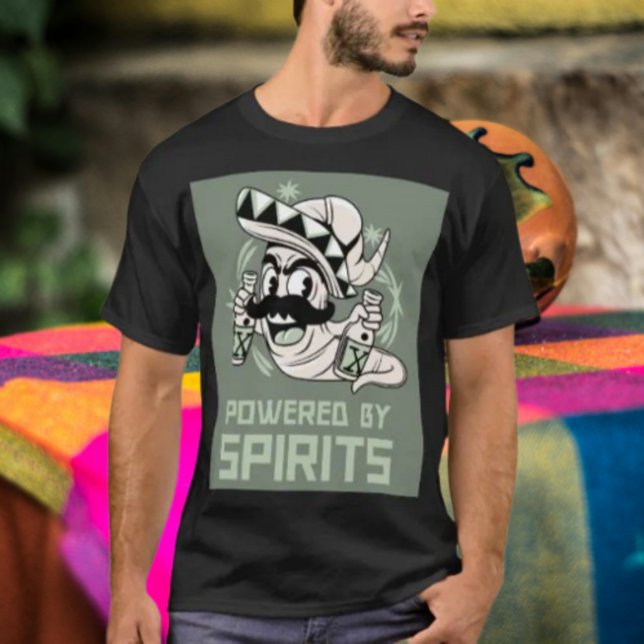 Camiseta Alimentado pelo Espírito Verme de Tequila (Criador carregado)