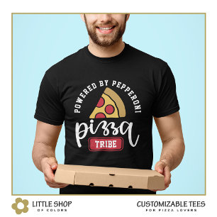 Camiseta Alimentado por Amante de Pizza de Pepperoni Person