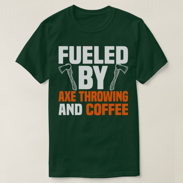 Camiseta Alimentado Por Ax Thwing E Café (Frente do Design)