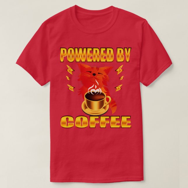 Camiseta Alimentado Por Café (Frente do Design)