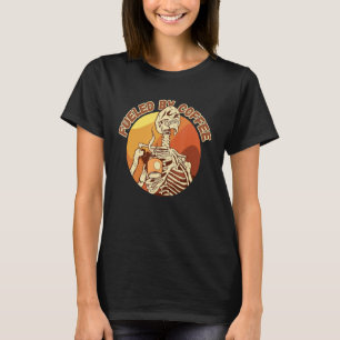 Camiseta Alimentado por Café Coffeeholic Caffeine Skeleton