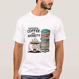 Camiseta Alimentado por café e ansiedade | Encantado Engraç