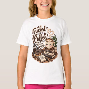 Camiseta Alimentado por Café e Boas Vibrações – Amante de C