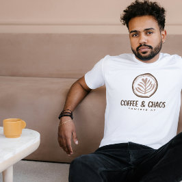 Camiseta Alimentado por café e estética do caos