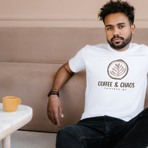 Camiseta Alimentado por café e estética do caos