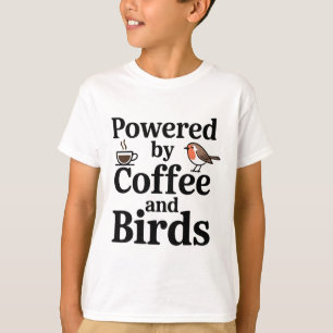 Camiseta Alimentado por Café e Pássaros - Birder Li Minimal