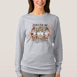 Camiseta Alimentado por Café e Pumpkin Spice