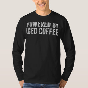 Camiseta Alimentado Por Café Forçado Cafeína Funny Vintage