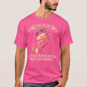 Camiseta Alimentado Por Café Morte Metálica Palavras Pesada