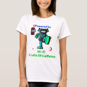 Camiseta Alimentado por cafeína e WIFI