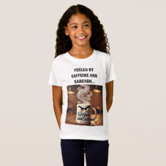 Camiseta Alimentado por Caffeine & Sarcasm Tee Design.