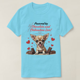 Camiseta Alimentado por Chocolate e Amor por Chihuahua