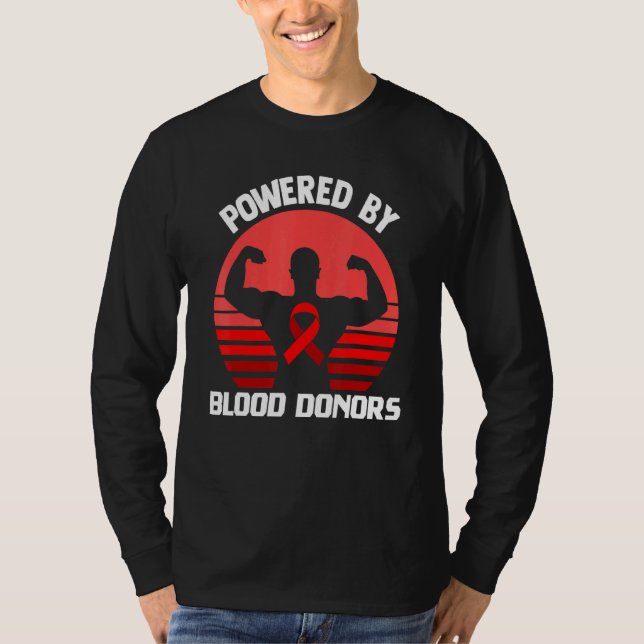 Camiseta Alimentado Por Doadores De Sangue - Doações De San (Frente)