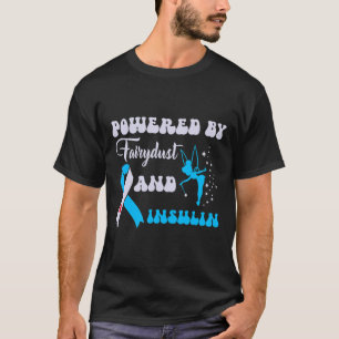 Camiseta Alimentado Por Fairydust E Awarenes Da Diabetes De