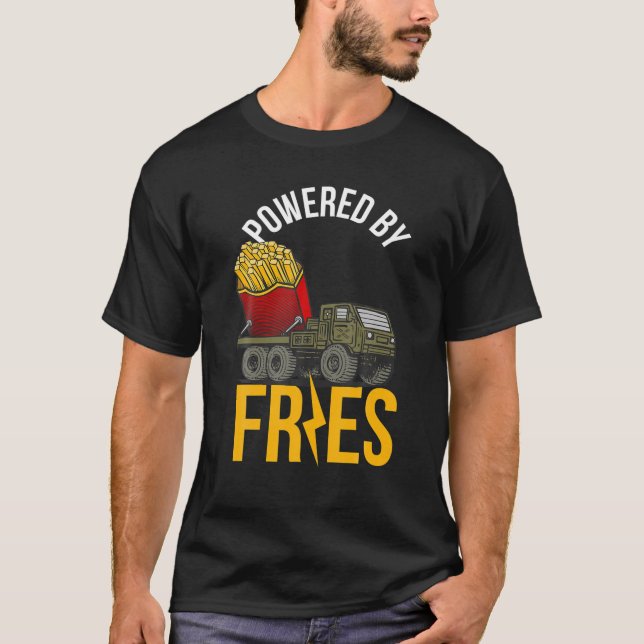 Camiseta Alimentado Por Fries (Frente)
