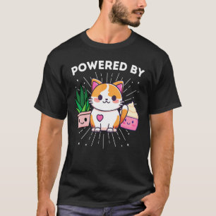 Camiseta Alimentado Por Gatos Plantas Cupcakes Engraçado