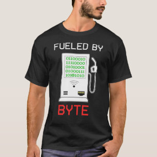 Camiseta Alimentado por Geek de Nerd de Computador de Byte