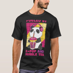 Camiseta Alimentado por K Pop e Bubble Tea Coração Coreano 