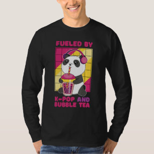 Camiseta Alimentado por K Pop e Bubble Tea Coração Coreano