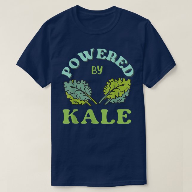 Camiseta Alimentado Por Kale Comida Inteira Vegetal Do Vegã (Frente do Design)