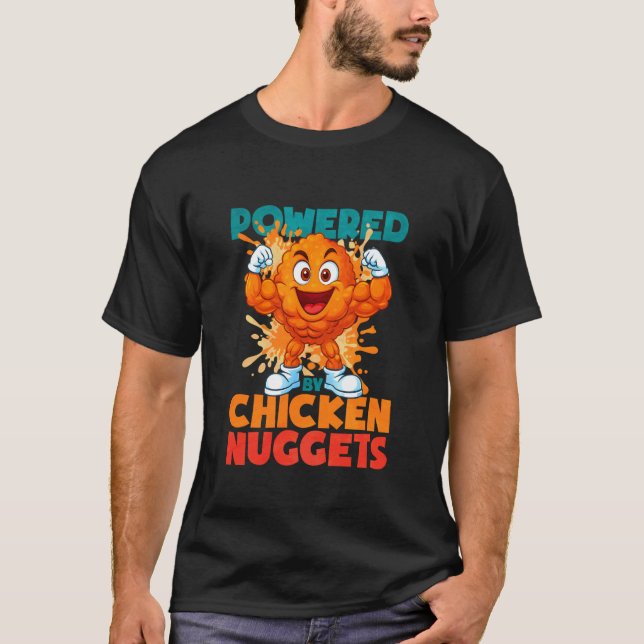 Camiseta Alimentado Por Nuggets De Frango (Frente)