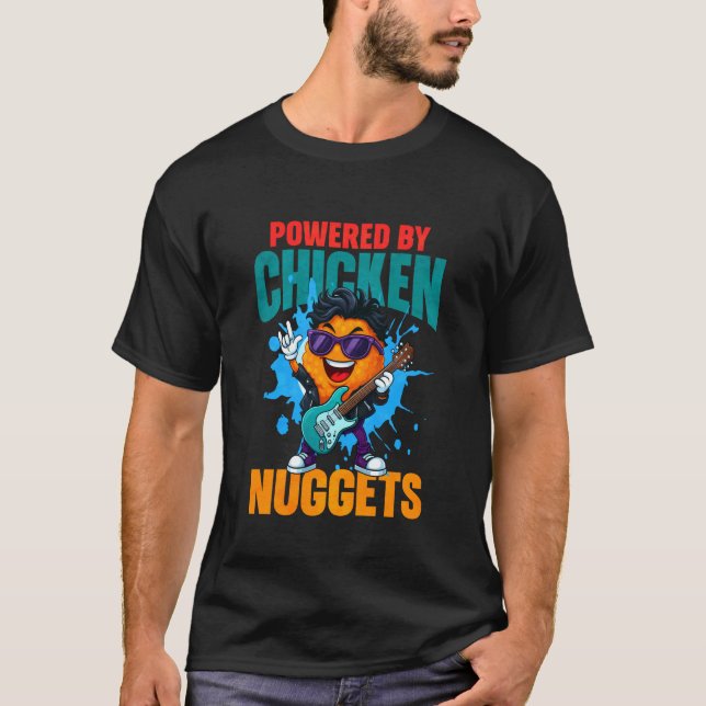 Camiseta Alimentado Por Nuggets De Frango (Frente)