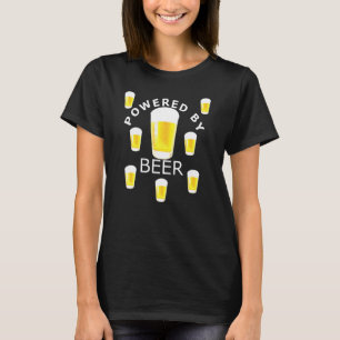Camiseta Alimentado por óculos de cerveja de Design de Bebe