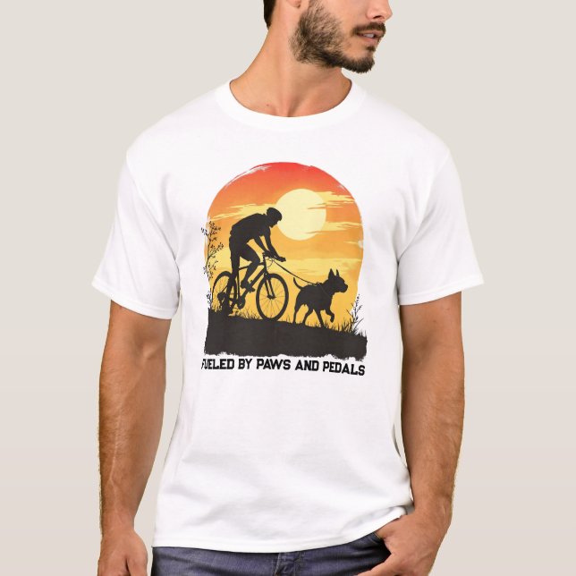Camiseta Alimentado por patas e pedais - Bikejoring da Vint (Frente)