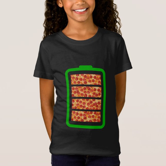 Camiseta Alimentado Por Pizza - Pizza Lovers (Frente)
