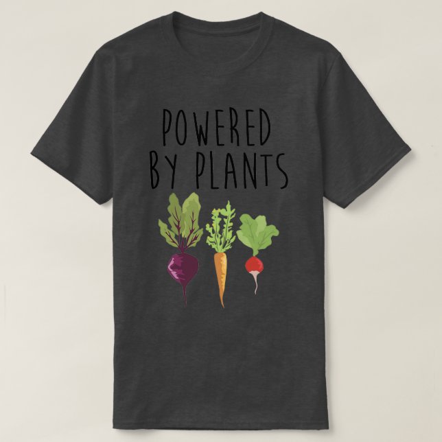 Camiseta Alimentado Por Plantas (Frente do Design)