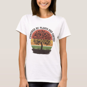 Camiseta Alimentado por Plantas e Café
