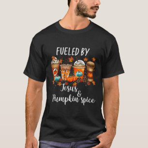 Camiseta Alimentado Por Pumpkin Spice E Jesus Café Fal