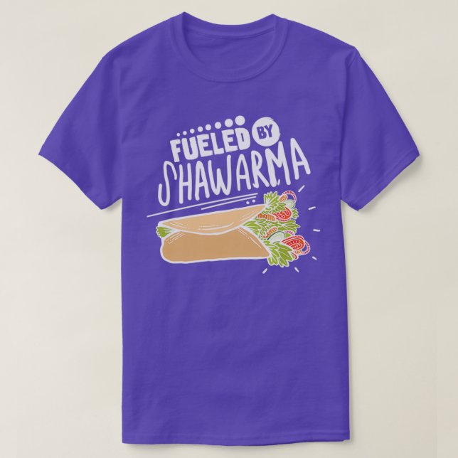 Camiseta Alimentado Por Shawarma Funny Design presente Para (Frente do Design)