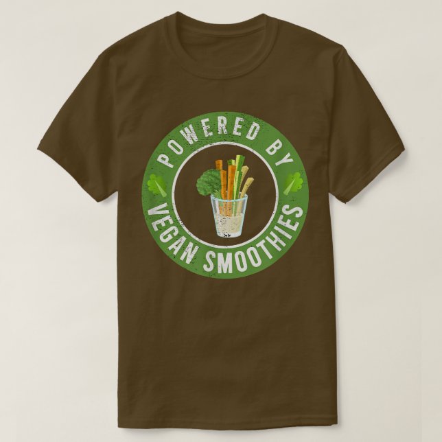 Camiseta Alimentado por Vegan Smoothies perfeitos para a ve (Frente do Design)