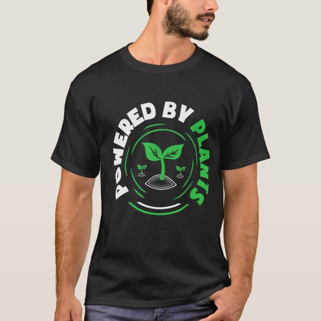 Camiseta Alimentado Por Vege De Jardim Herbivore, Funny Veg (Frente)