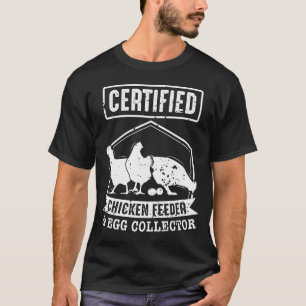 Camiseta Alimentador de frango e coletor de ovos certificad