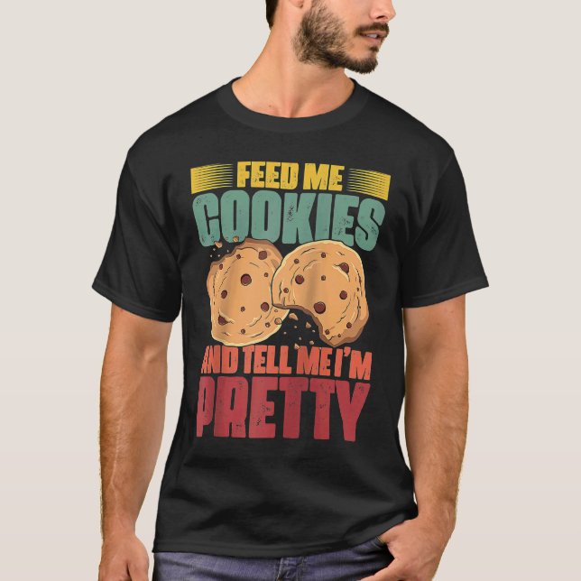 Camiseta Alimente-me Biscoitos Retro Comedor de Biscoitos P (Frente)