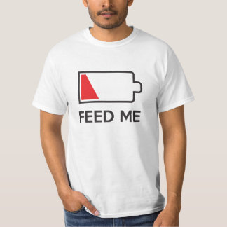 Camiseta Alimente-me com bateria de baixa energia