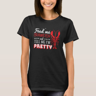 Camiseta Alimente-Me Crawfish E Diga-Me Que Sou Bonito Lous