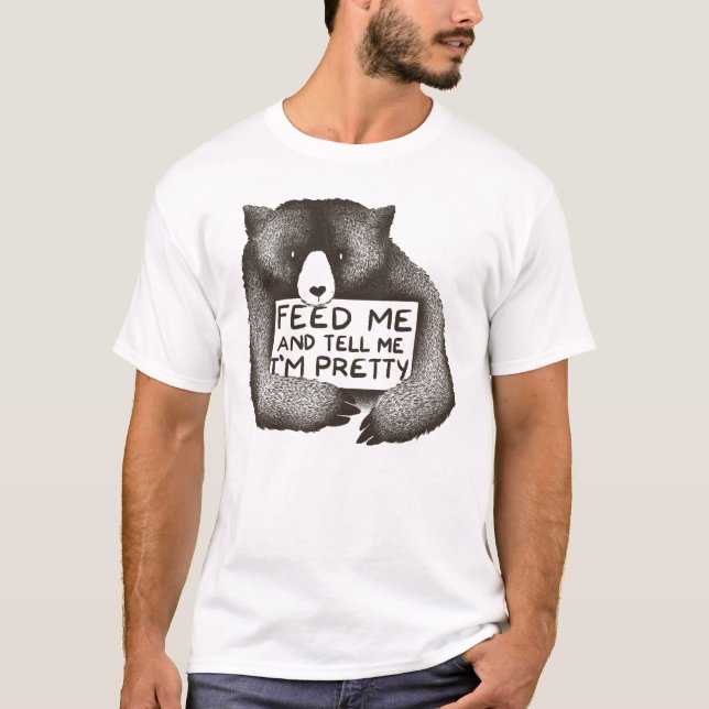 Camiseta Alimente-me e diga-me que eu sou bonito (Frente)