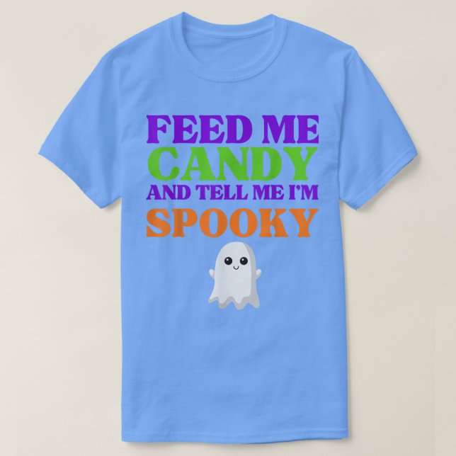 Camiseta Alimente-Me E Diga-Me Que Sou Spooky Kawaii Ghost  (Frente do Design)