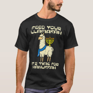 Camiseta Alimente Seu Llamakah Llama Hanukkah Pijamas Chanu