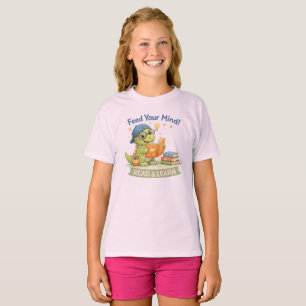 Camiseta Alimente Sua Mente – Leitura e Aprendizado de Dino