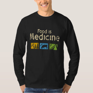 Camiseta Alimento é Medicina Nutrição Amante de Comida Trig