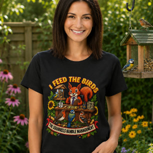 Camiseta Alimento os Esquilos que Cuidam dos Pássaros Manej