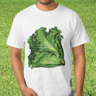 Camiseta Alimentos Antigos, Legumes Alface Folha Verde
