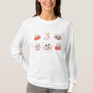 Camiseta Alimentos indicados contra o fundo branco