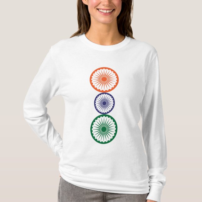 Camiseta Alinhamento Índia Ashoka Chakras (Frente)