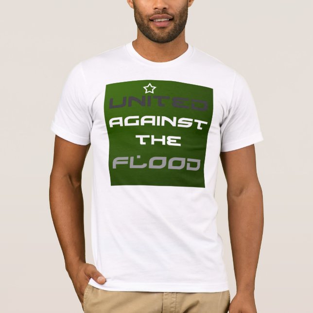Camiseta Alivio da inundação de Paquistão - opção unida 1 (Frente)